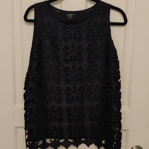 Navy lace front loft shirt size M